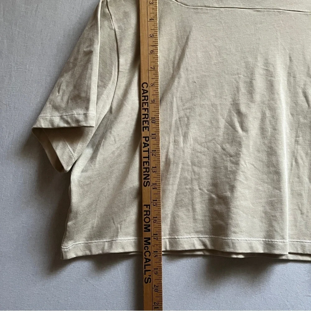 Nike Tan Double Swoosh Cropped T-Shirt Sz XL - Picture 7 of 7